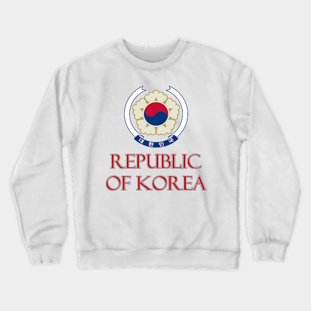 Republic of Korea - Coat of Arms Design Crewneck Sweatshirt by Naves